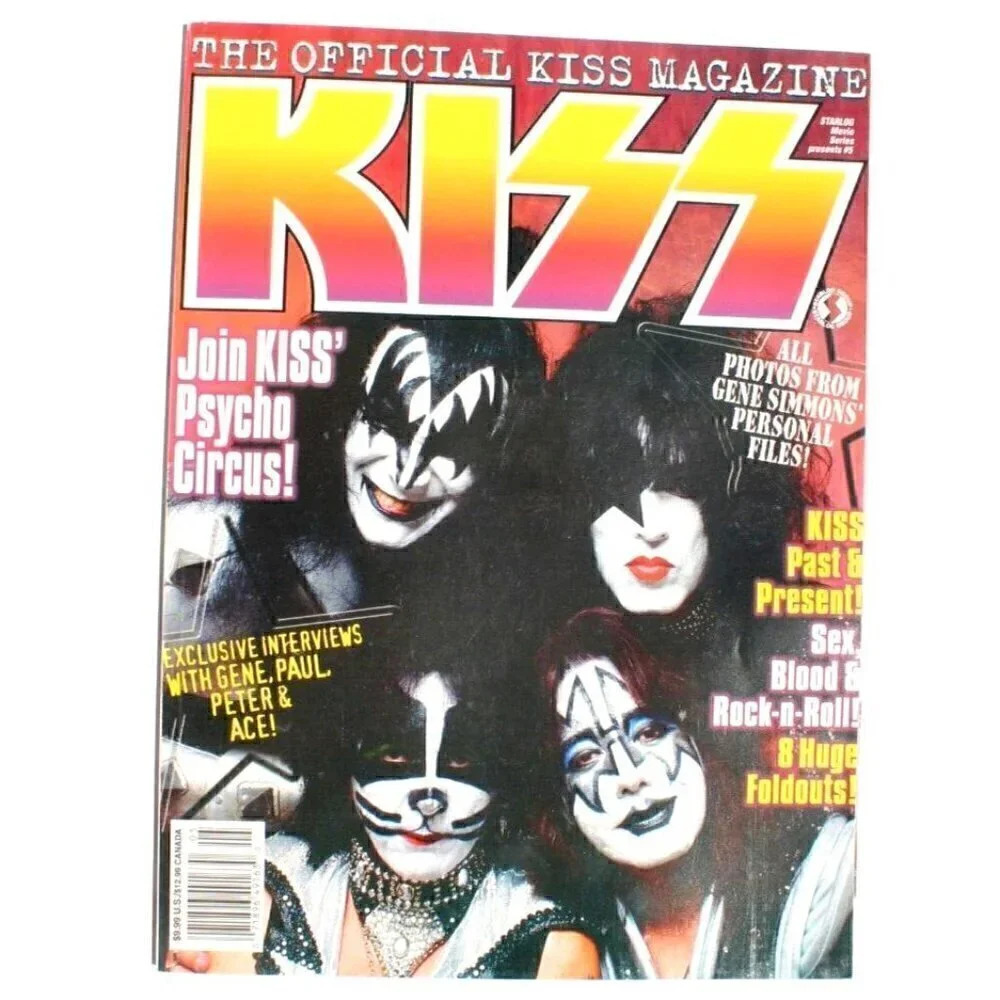Vintage 1999 The Official KISS Magazine Starlog W/ All Posters (Gene Simmons)
